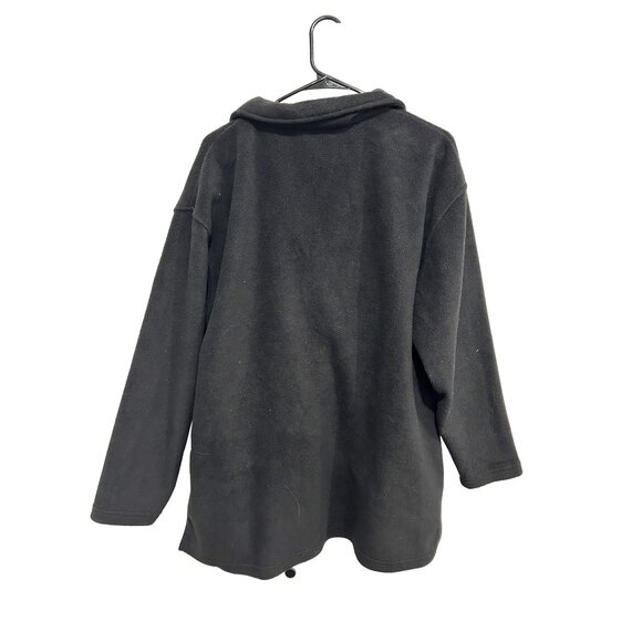 C.B. Casual Plus Size 1X Black Fleece Full-Zip Jacket - Picture 2 of 7